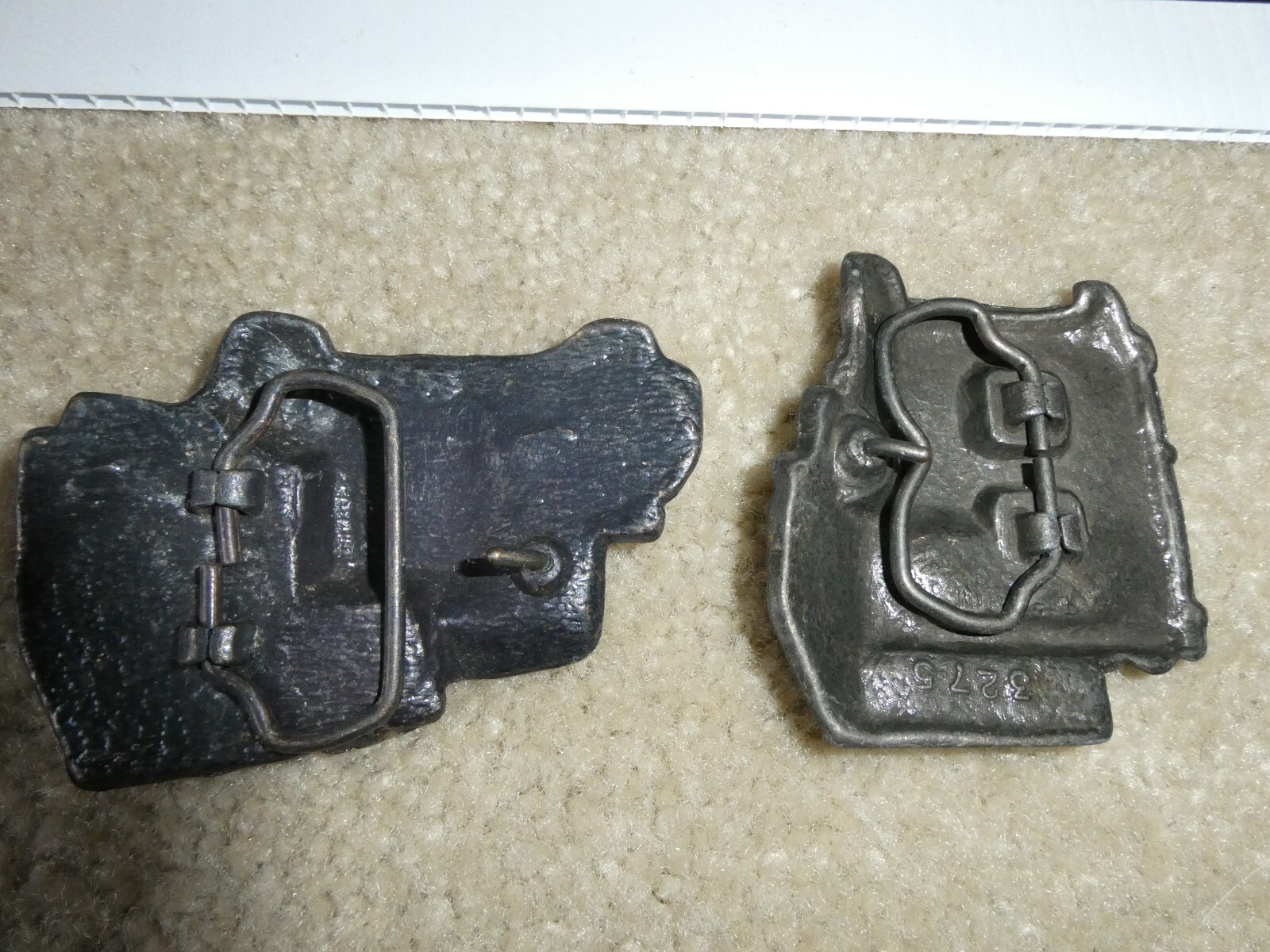 Lot of 2 Vintage 1970s Brass Tractor Trailer Truck Belt Buckles 2 3/4&Prime; Wide