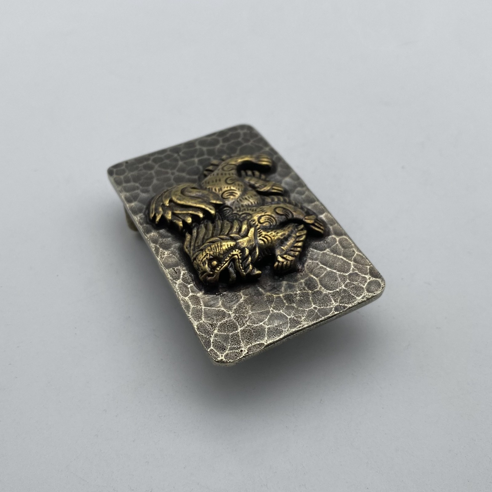 Vintage Old Silver Buckle,Mythology Kirin- Auspicious Beast, Belt Hardwares