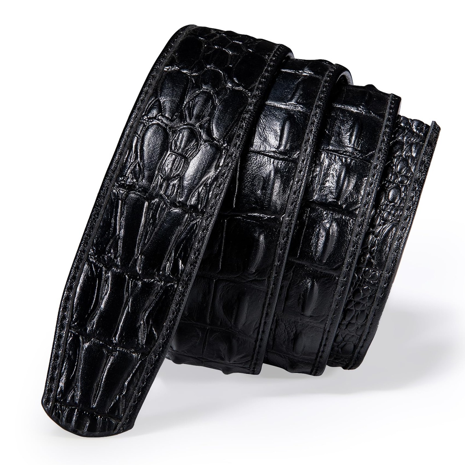 Barry.Wang Ratchet Belt Buckle Strap Replacement One Size, A-black Crocodile