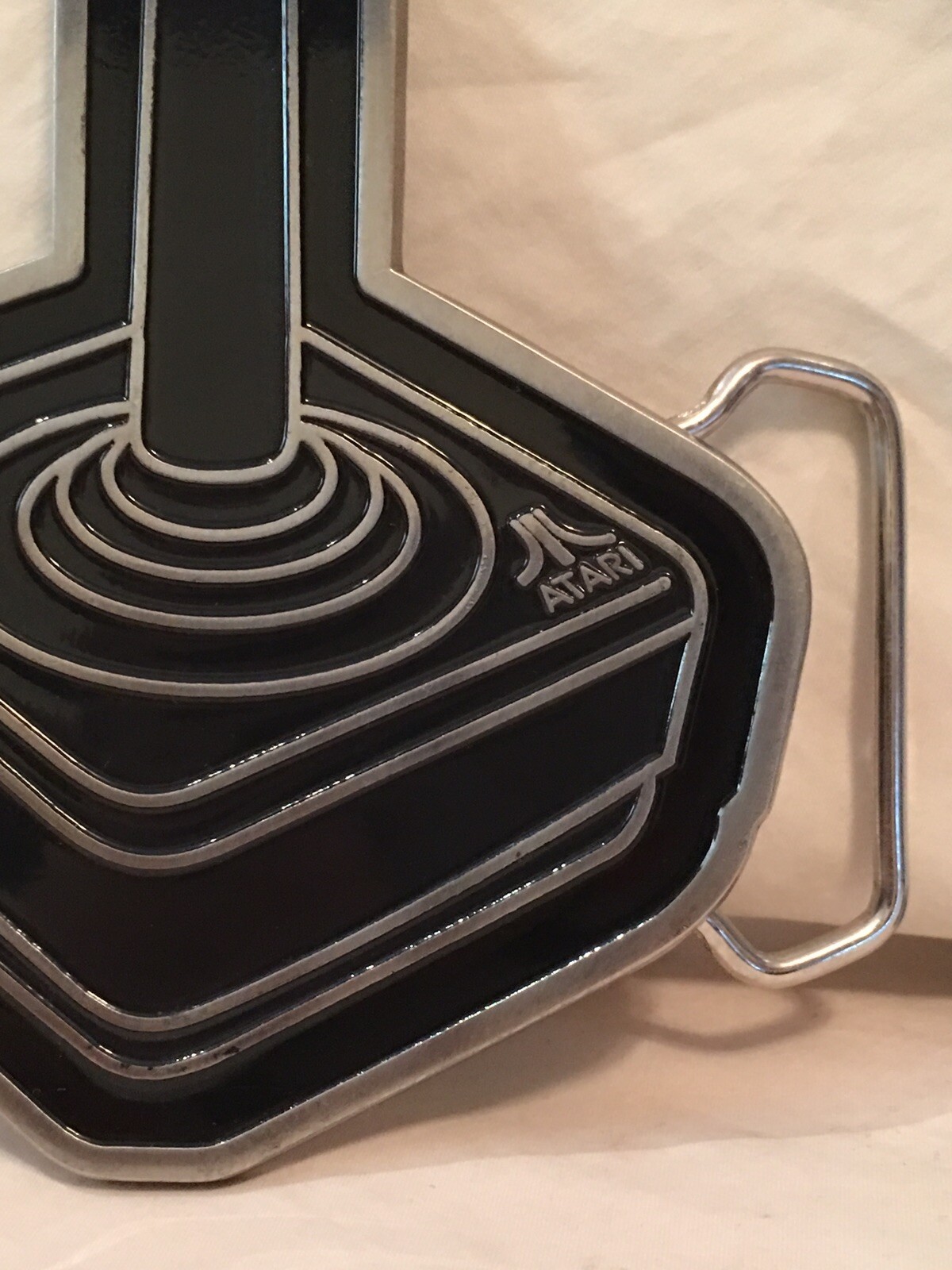 Atari 2600 Joy Stick Controller Official Belt Buckle Black & Silver Looking