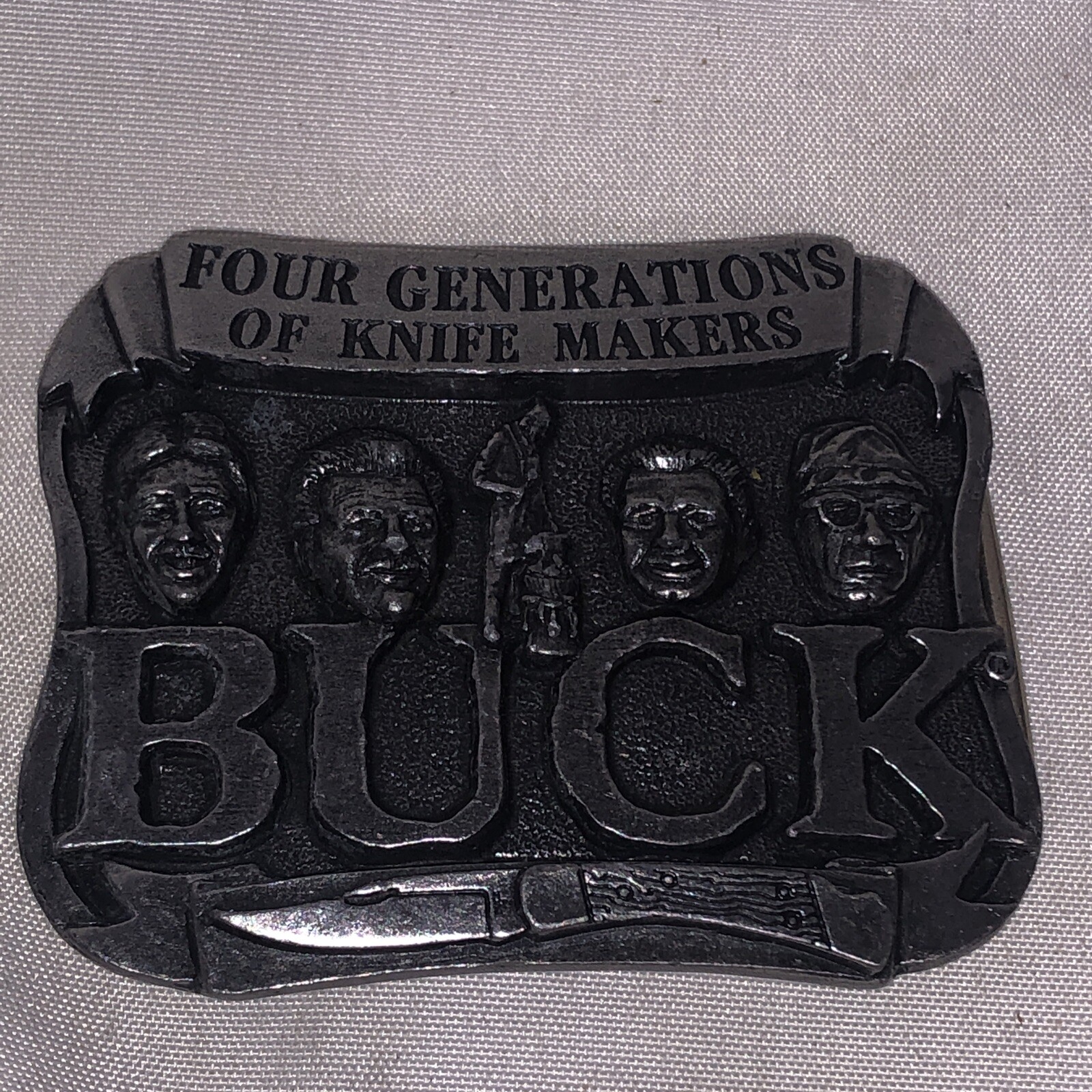 Vintage Belt Buckle Buck Knife Four Gen. of Knife Makers Smokey Mountain/u5a