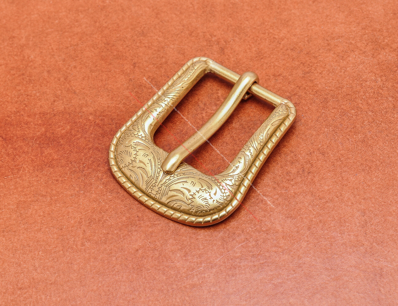 25MM Brass Plated Vintage Flower Leathercraft Belt Buckle Set Fit 1 Inch Strap