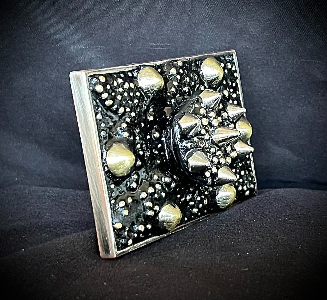 “Heavy Is the Head” New Gothic Industrial Belt Buckle OOAK Darren McNeese