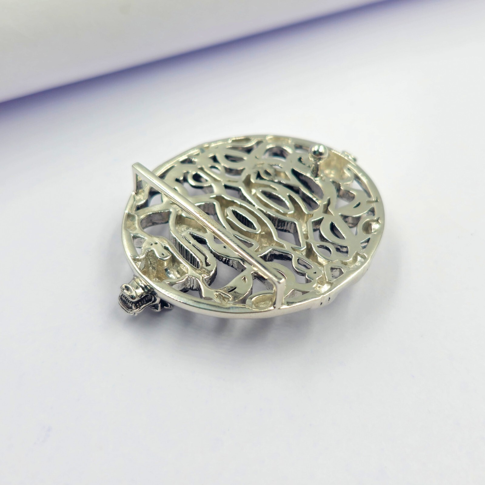Stunning Vintage Dragon Design In 935 Argentium Silver Men&rsquo;s Biker Belt Buckle