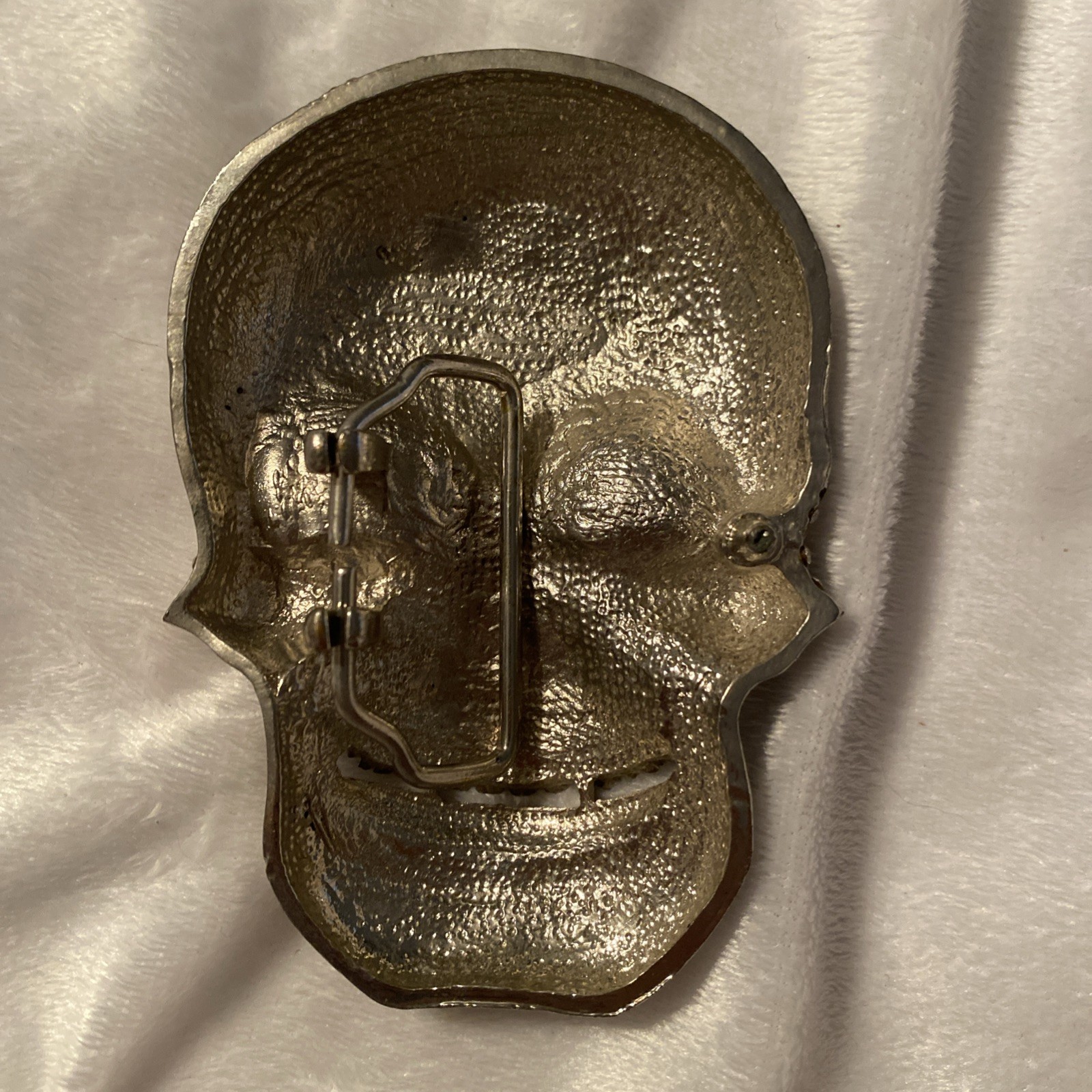 Skull Belt Buckle Lot (2) Silver Bling Rhinestone Punk Horror Gothic Pirate