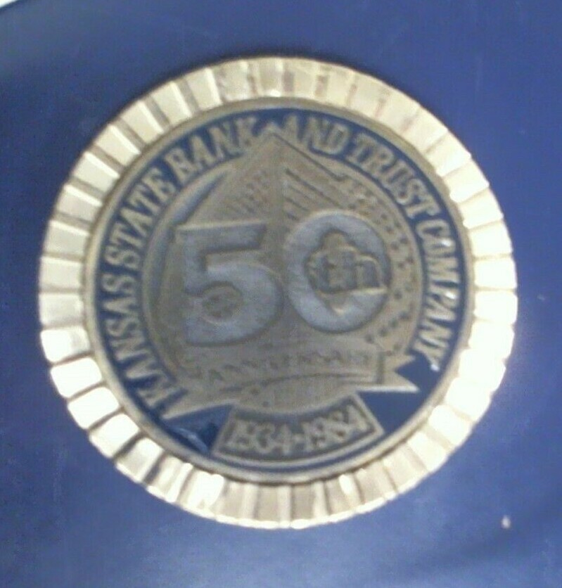 VTG Kansas State Bank & Trust Company coaster/paper weight very nice