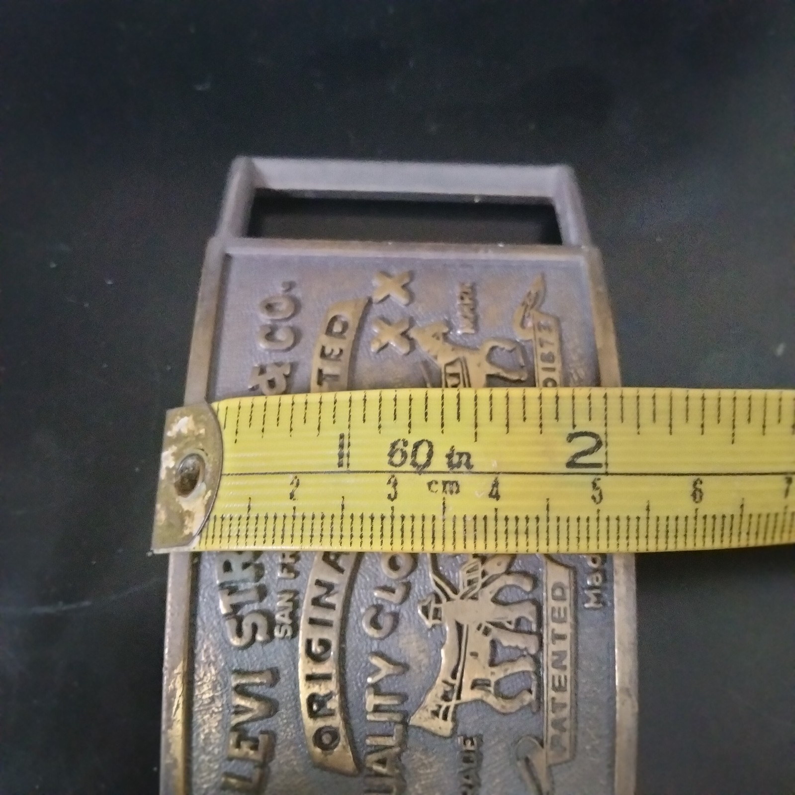 Vintage Levi Strauss & Co.Original Riveted Brass Belt Buckle Made in USA