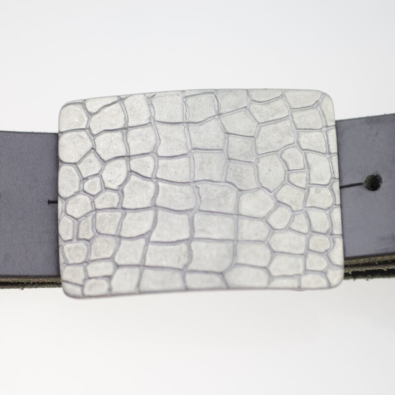 Croco Look Belt Buckle Zamak Raw – Striking Urban Style Industrial Design