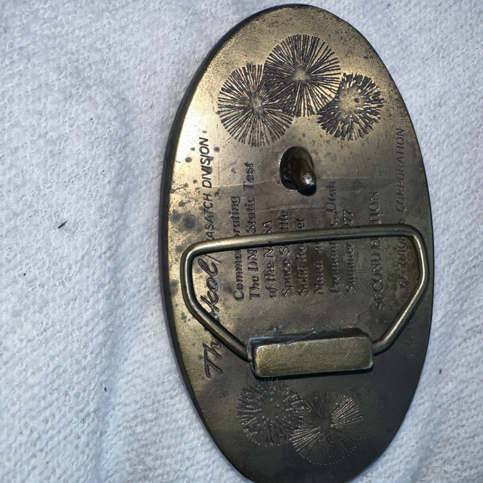 Vintage Brass Belt Buckle NRA MEMBER COMMEMORATIVE The Guns of John Wayne