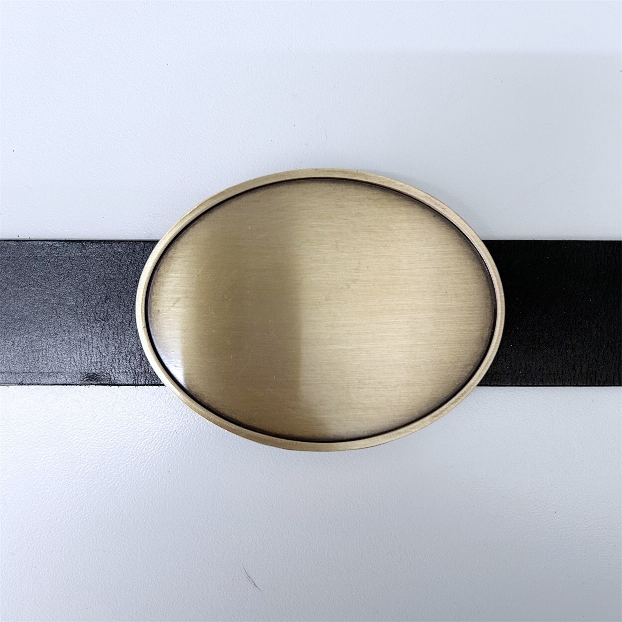 Antique Bronze Plated Oval Custom Blank Belt Buckle