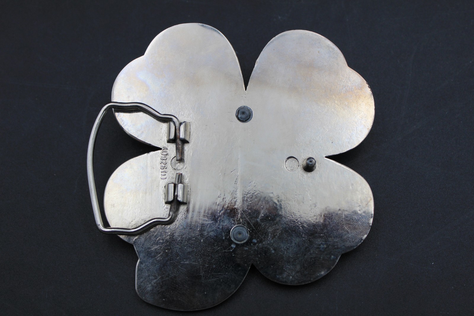 Lucky Four Leaf Clover Shamrock Green Silver Novelty Bottle Opener & Belt Buckle