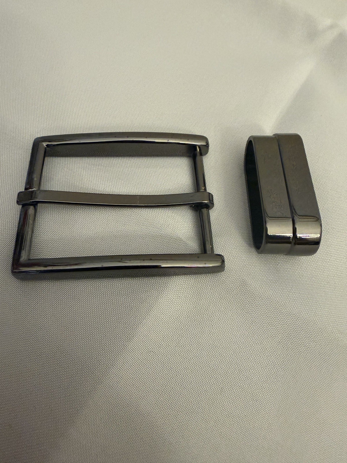 Belt Buckle 1.25” Belt Making Replacement Single Prong Black Gun Metal + Loop