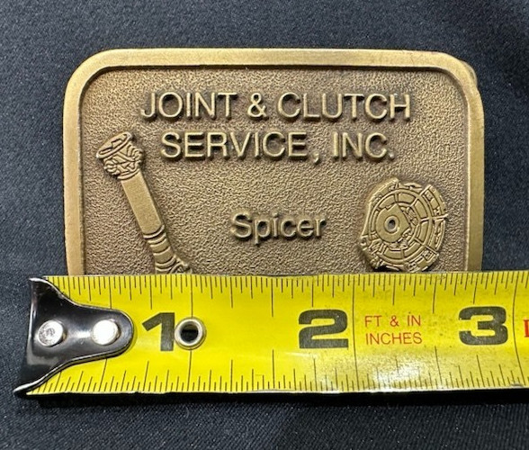 Vintage Brass Alloy Joint & Clutch Service, Inc. Spicer Belt Buckle