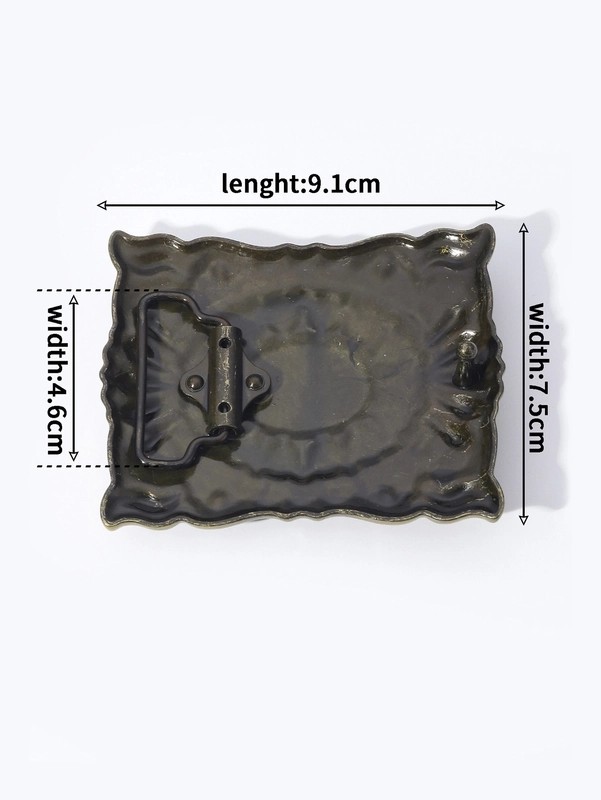 Women Belt Buckle Square Turquoise Bohemian Style Size 3 X 3.5