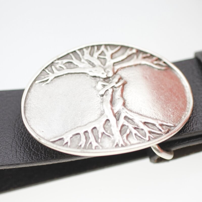 Oval Tree of Life Belt Buckle – Two Lovers as Tree of Love