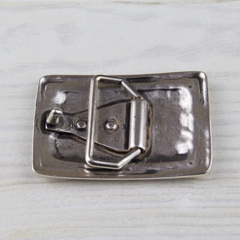 Biker Rectangle Geometry Belt Buckle Silver Interchangeable Buckle GS5579