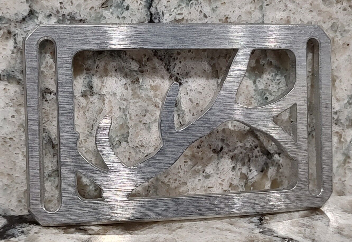 GRIP6 BELT BUCKLE – HUNTER / CATARACT ANTLER / RAW ALUMINIUM – 1.5 INCH WIDE