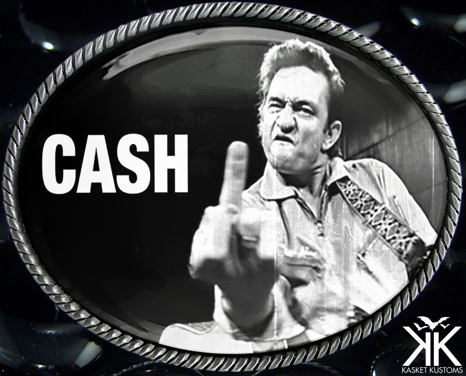 Johnny Cash Belt Buckle – Man in Black Handmade Silver Artisan Accessory – 499