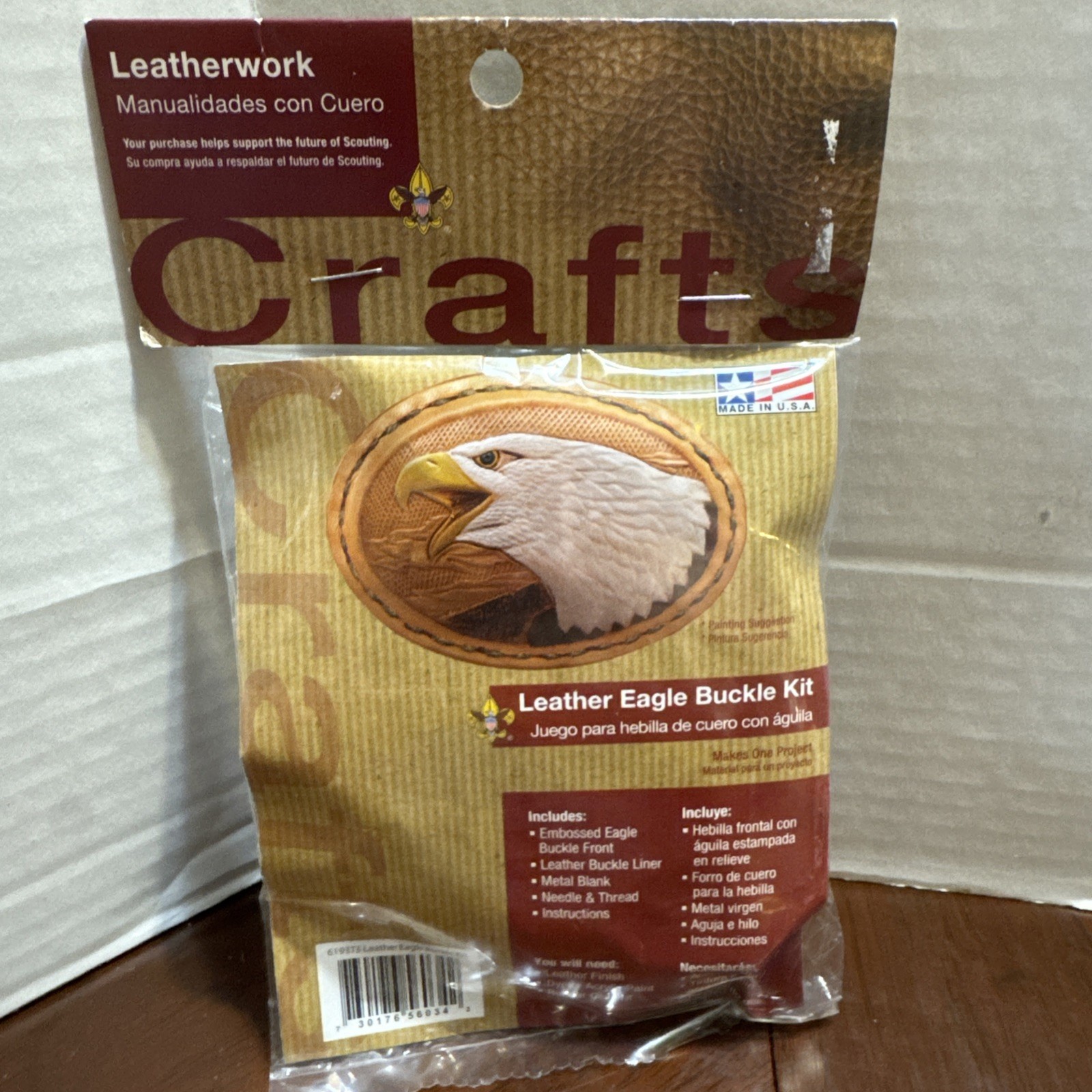 BSA Leatherwork Crafts American Bald Eagle Belt Buckle Kit Made In USA Scouts