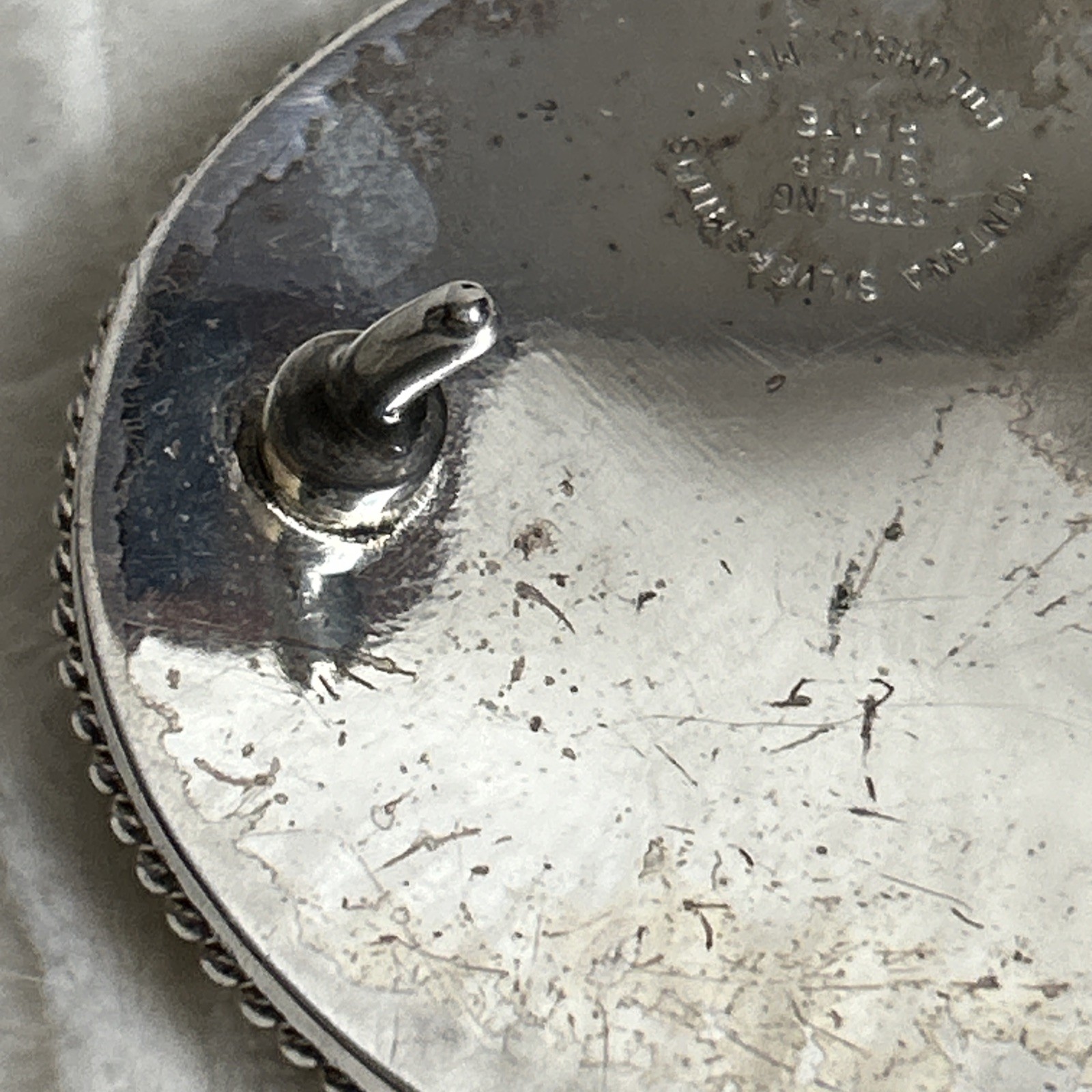 Vintage Montana Silversmiths Sterling Silver Plate ￼ Western Horse Belt Buckle