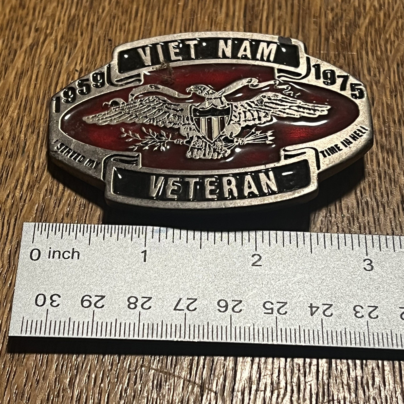 *Missing Pin* Vintage 1959-1975 Vietnam Veteran Belt Buckle Display Project B29