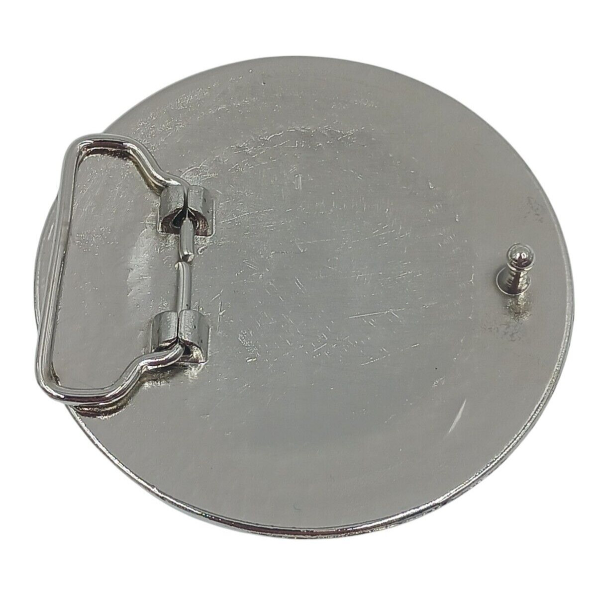 Fashion Geometric Raised Design Belt Buckle Clear Rhinestone Silver Tone Metal
