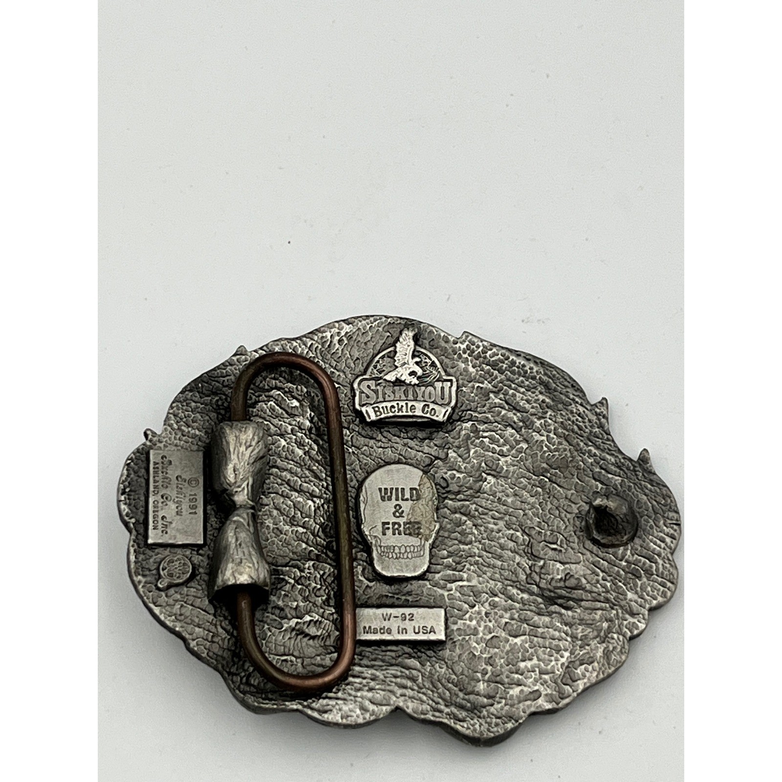 Siskiyou Buckle Skull Motorcycle Flame Rose Wild & Free Belt Buckle Made in USA