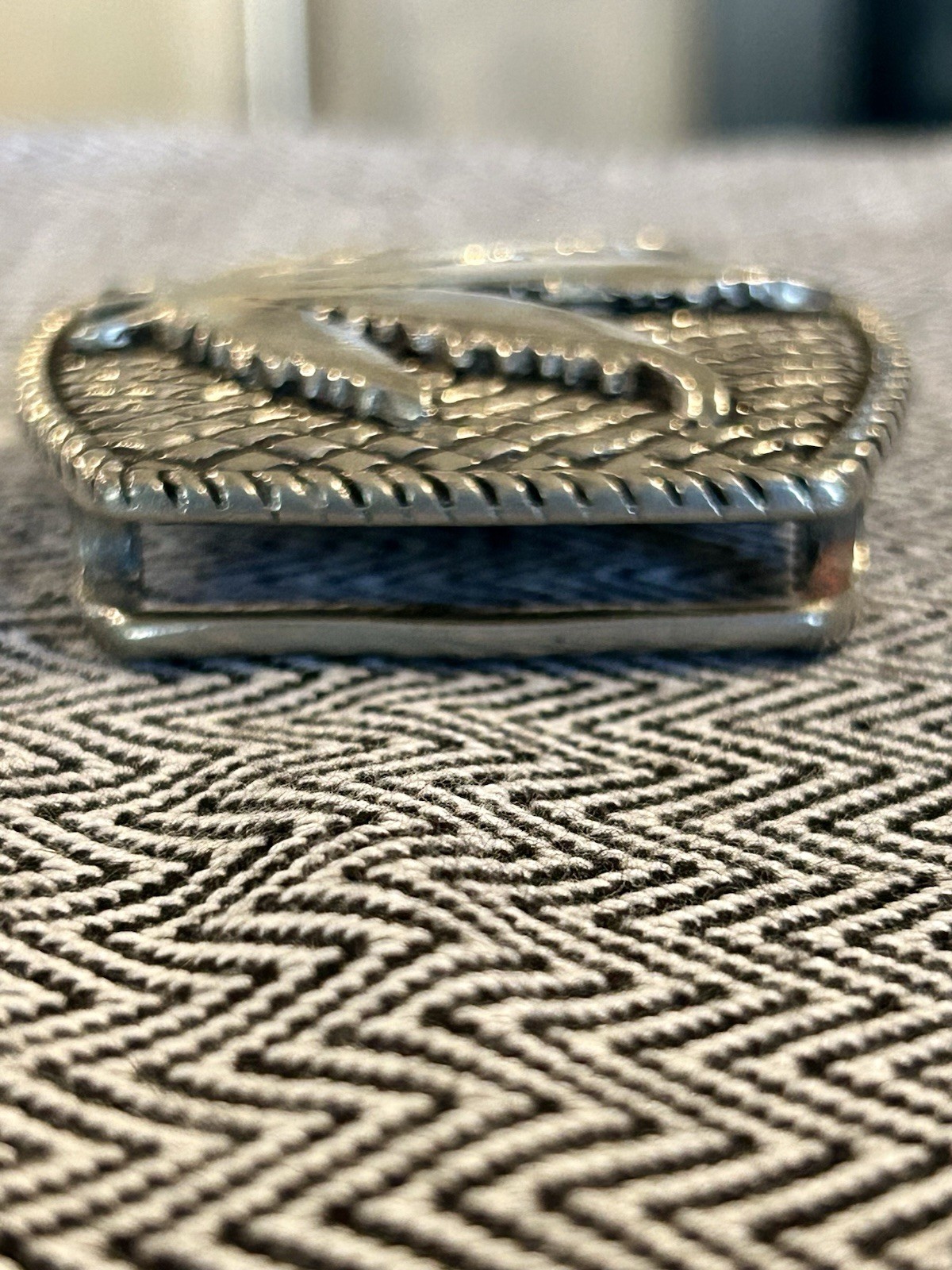 Vintage Lucien Pellet-Finet Gunmetal Leaf Belt Buckle – 2.75”x2.5”