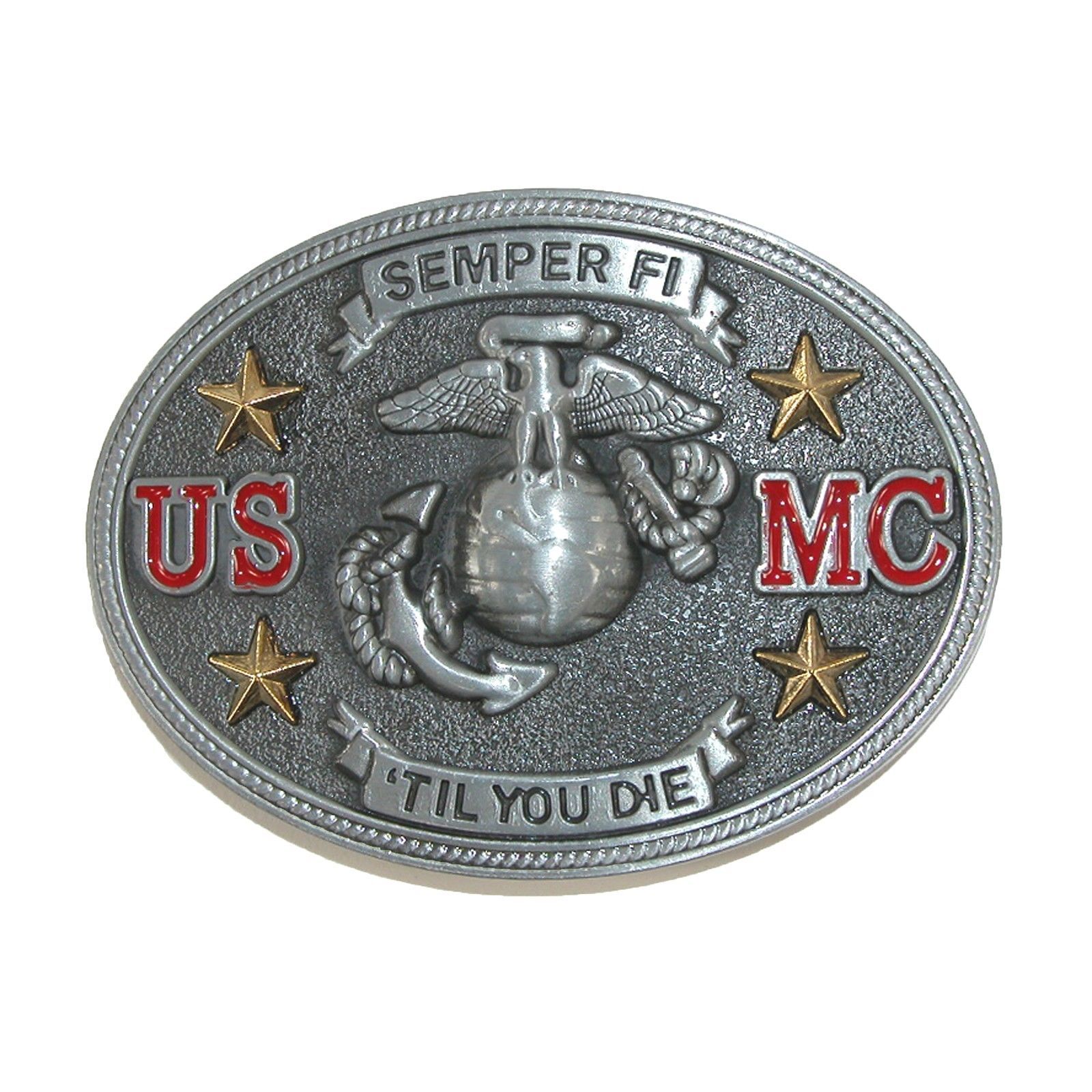USMC Marine Semper Fi &lsquo;Til You Die Belt Buckle FAST USA SHIPPING