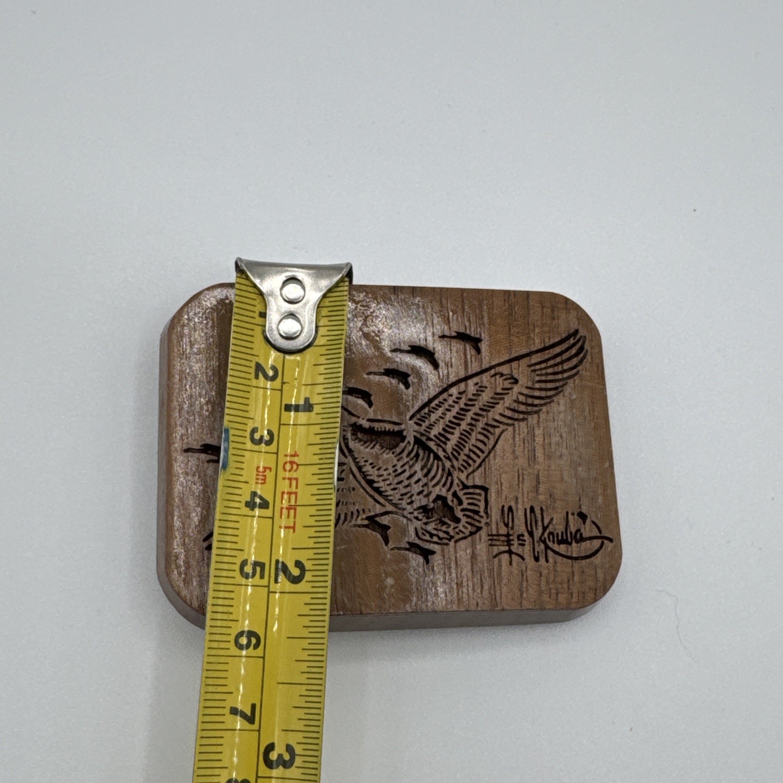 Vintage 1977 Lasercraft Laser Engraved V Formation Geese Duck Theme Belt Buckle