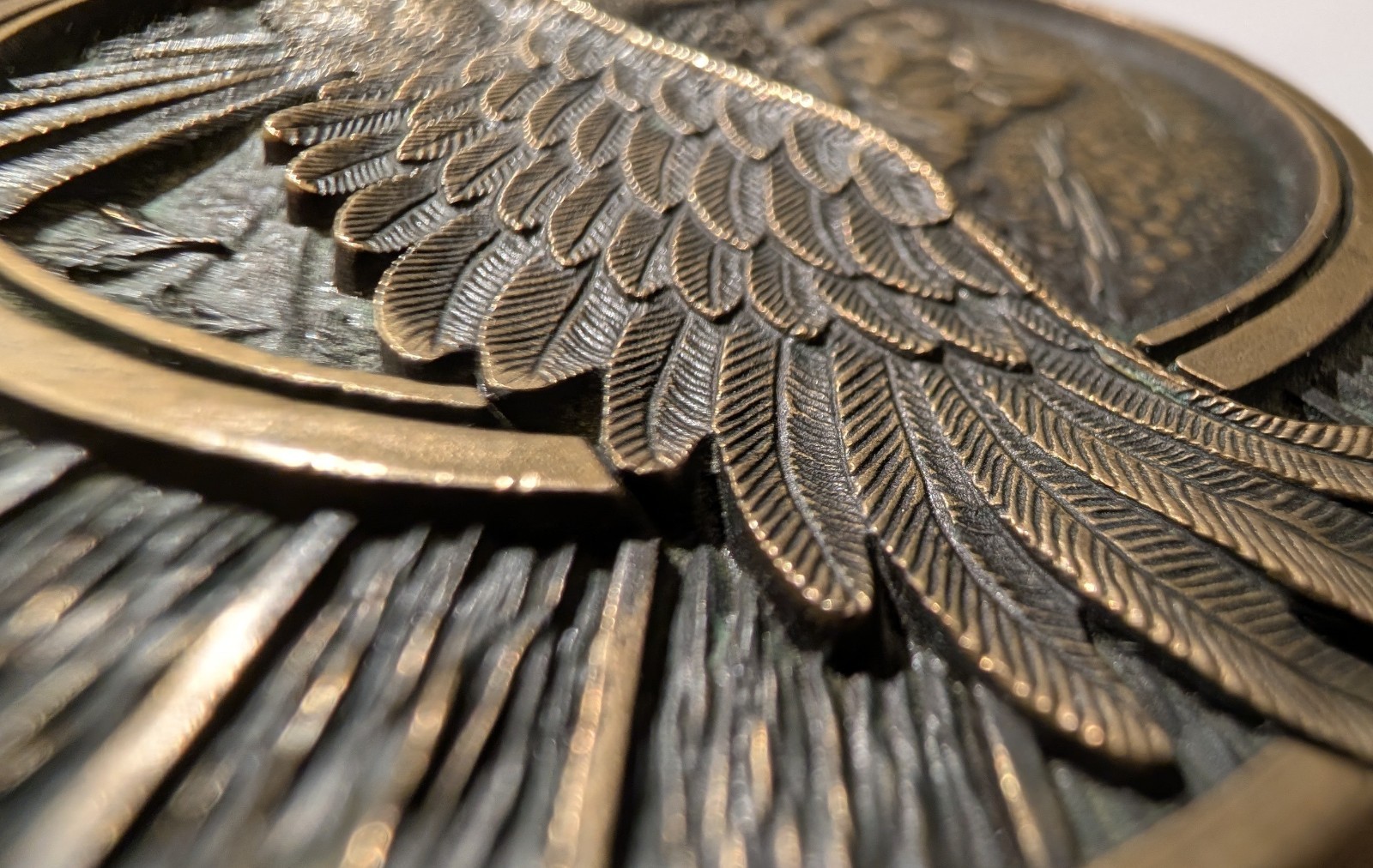 Vtg Montana Silversmiths Solid Brass Belt Buckle Eagle Mountain Low Serial 0146