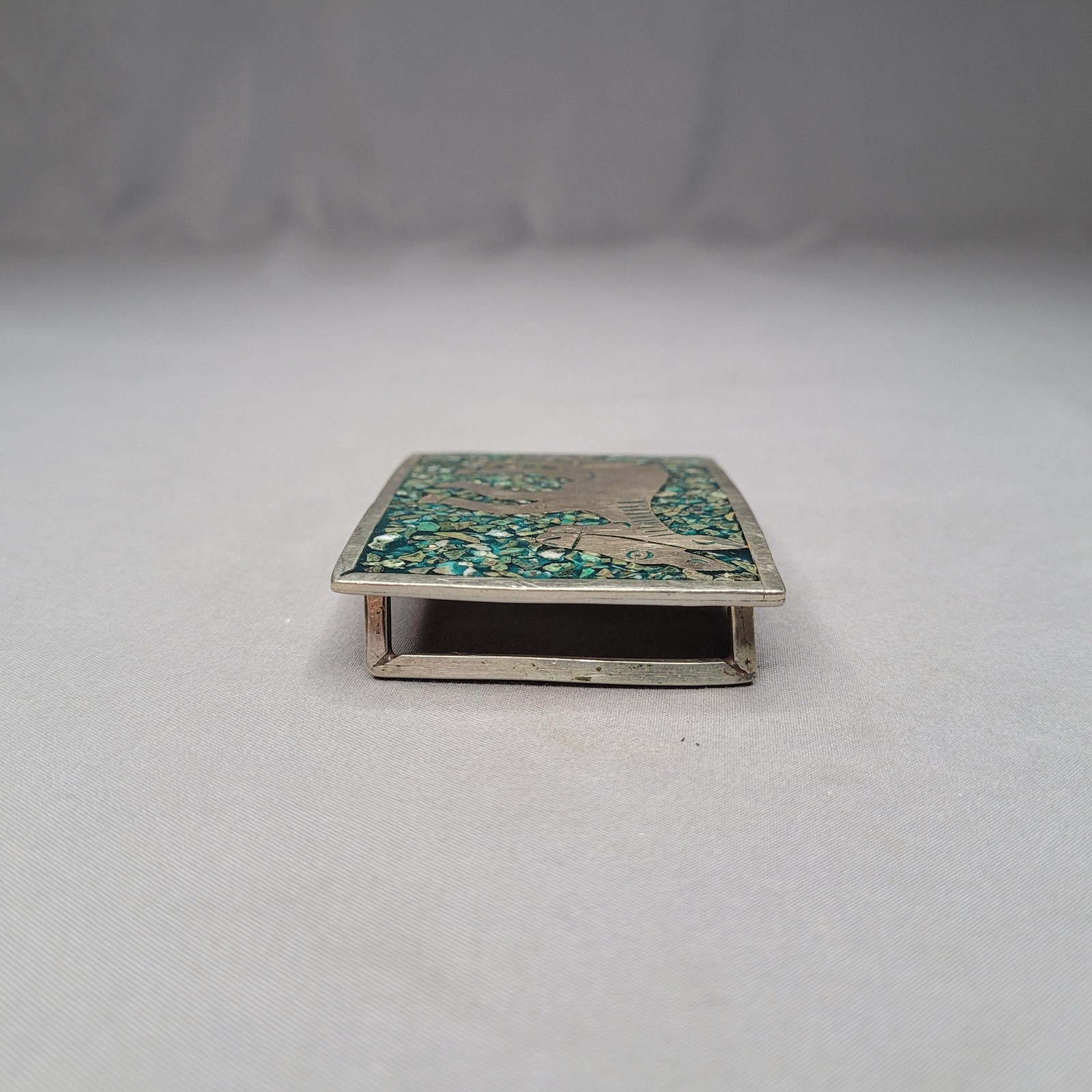 Vintage Donkey Burro Stone Inlay Belt Buckle Mens One Size Green Western Mexico