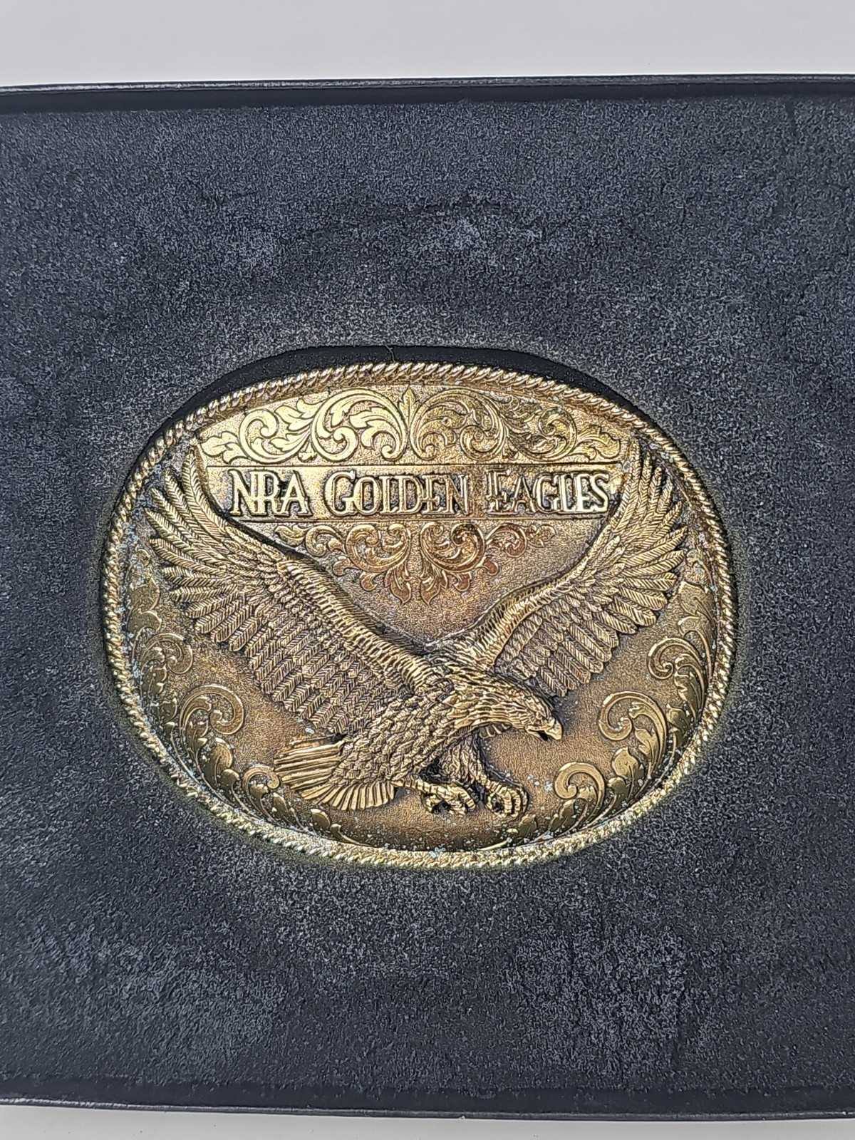 New Vintage NRA Solid Brass Golden Eagles Belt Buckle National Rifle Association