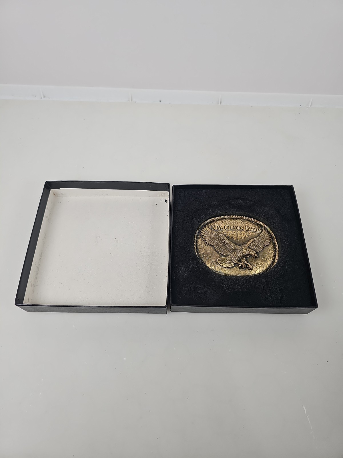 New Vintage NRA Solid Brass Golden Eagles Belt Buckle National Rifle Association
