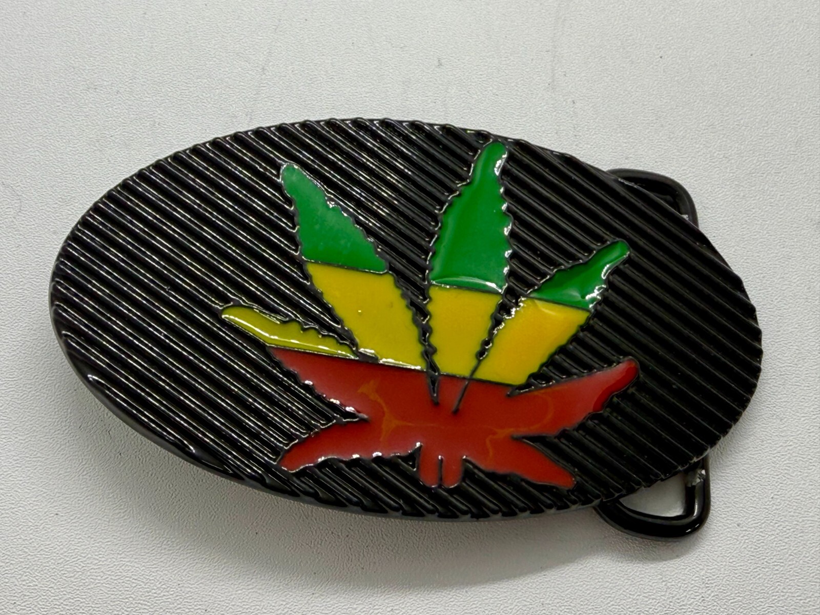 Rasta Colored Pot Marijuana CBD Weed Leaf Delta-283773 New Colorful Belt Buckle
