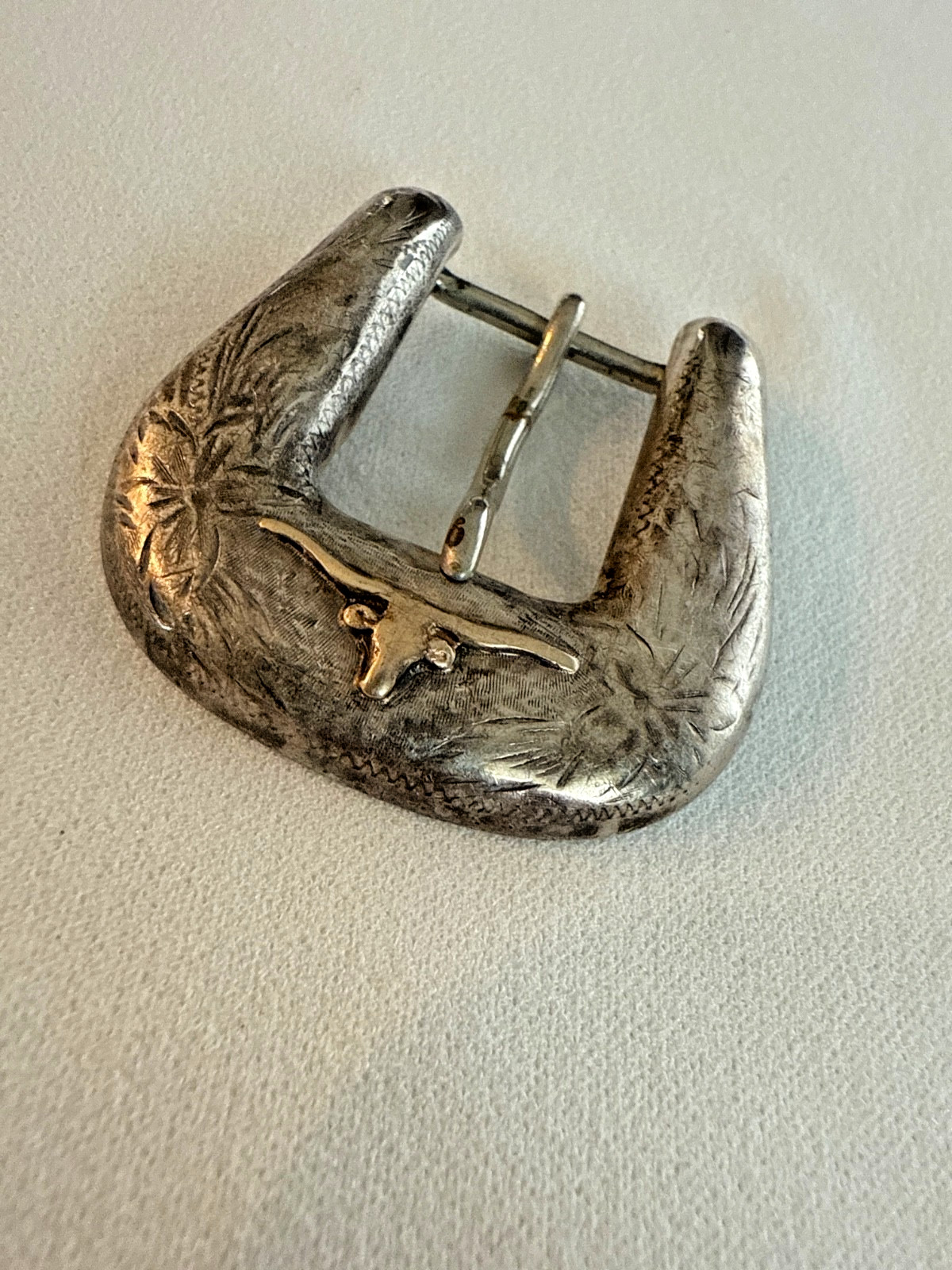 Sunset Trails VTG Sterling Silver & 10K Gold Longhorn Belt Buckle 20.8g #A2A02