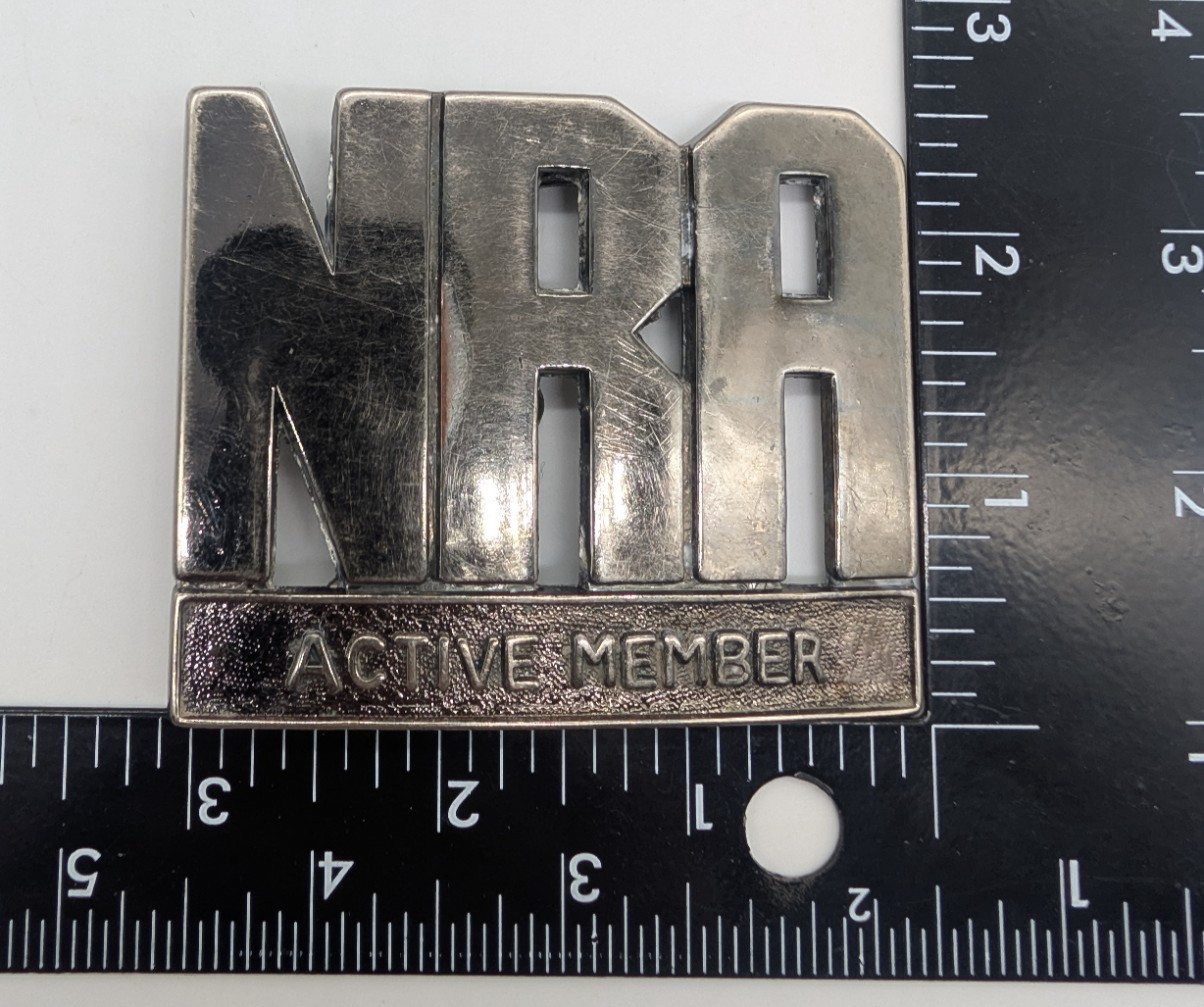 NRA Active Member Metal Belt Buckle National Rifle Association Black Tarnished