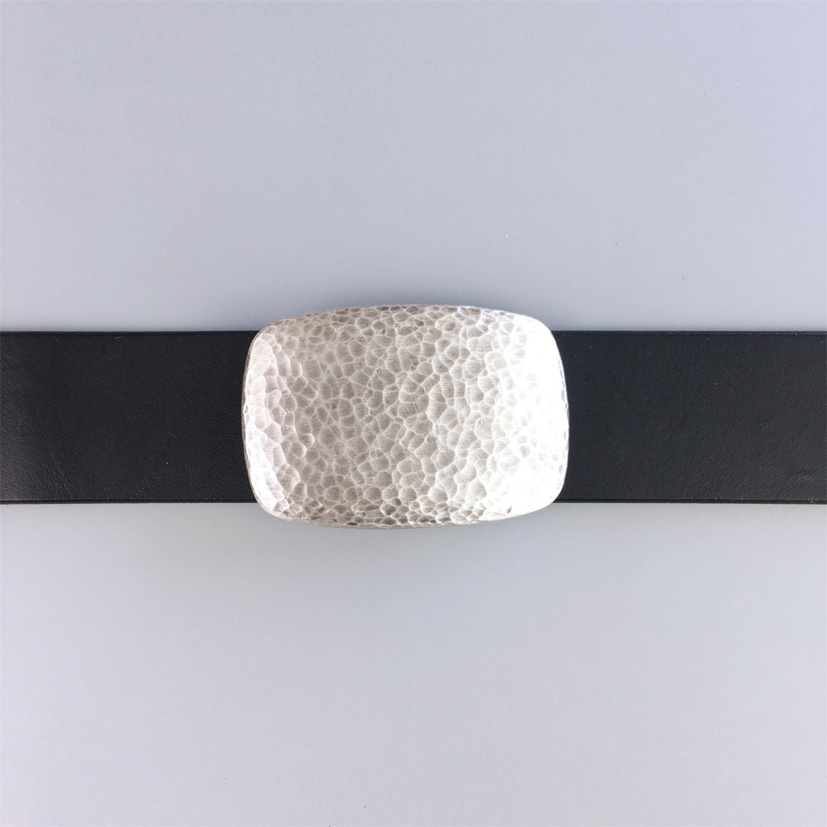 Small Size Vintage Silver Hammer Forged Belt Buckle With 1.38 inch 3.5 cm Loop