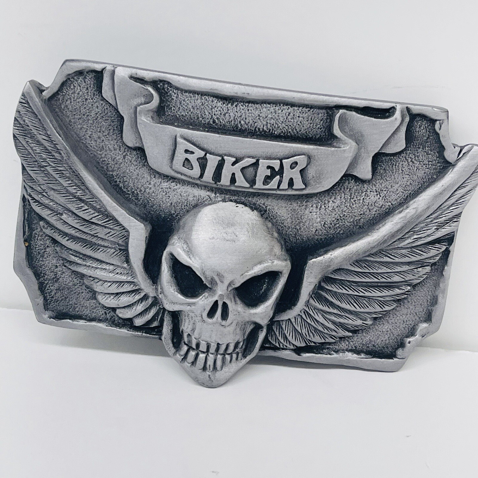 Vintage EASYRIDERS BIKER Metal Belt Buckle SKULL WINGS Chopper Bike Motorcycles