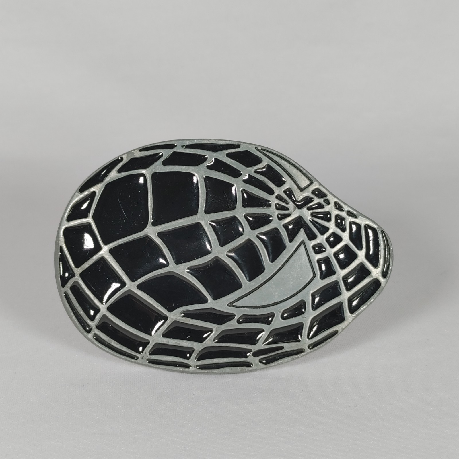 Spiderman Big Faced Enameled Belt Buckle Rare Black Suit Oversized