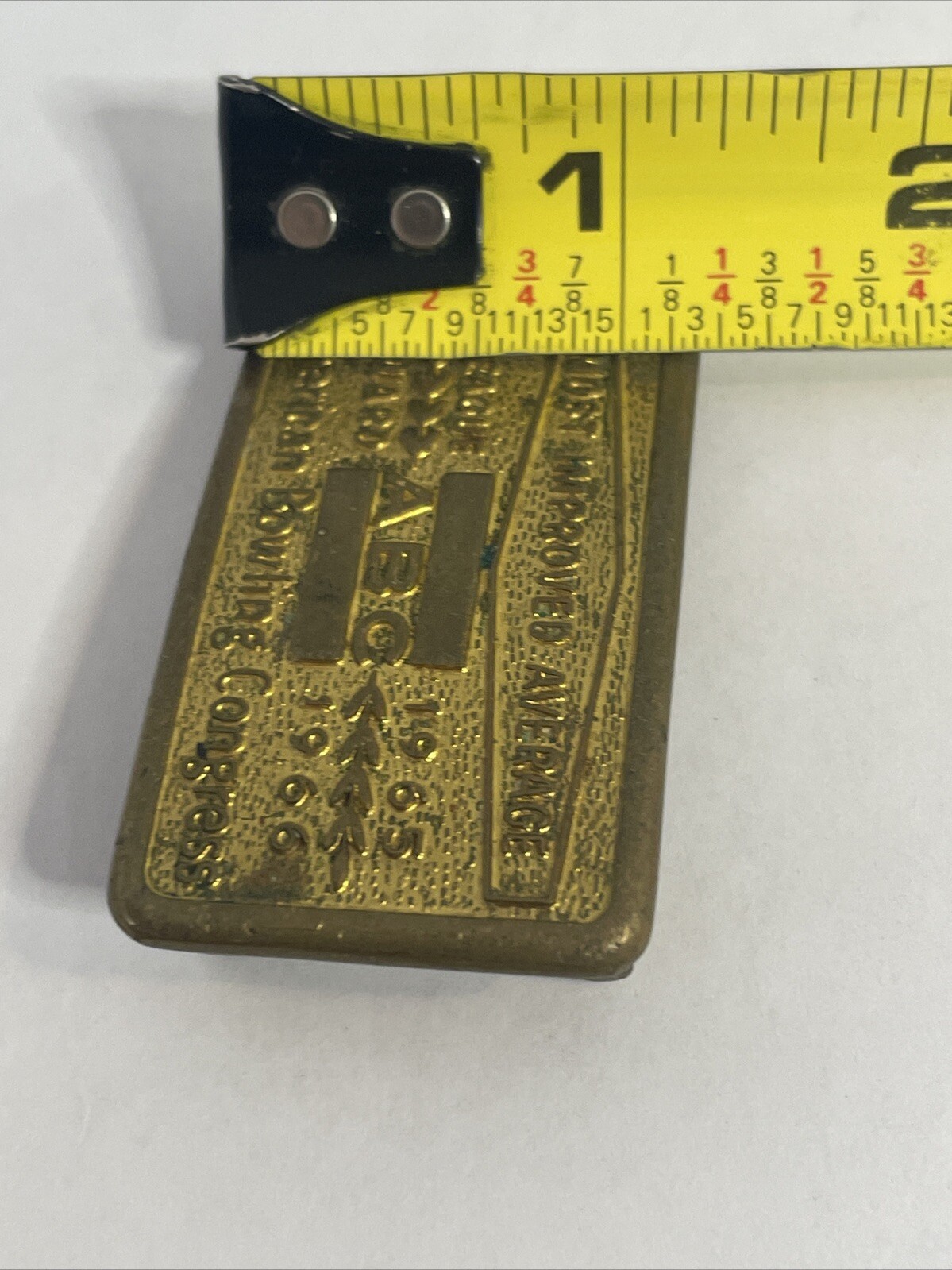 Vtg. American Bowling Congress Belt Buckle Most Improved Average League Award