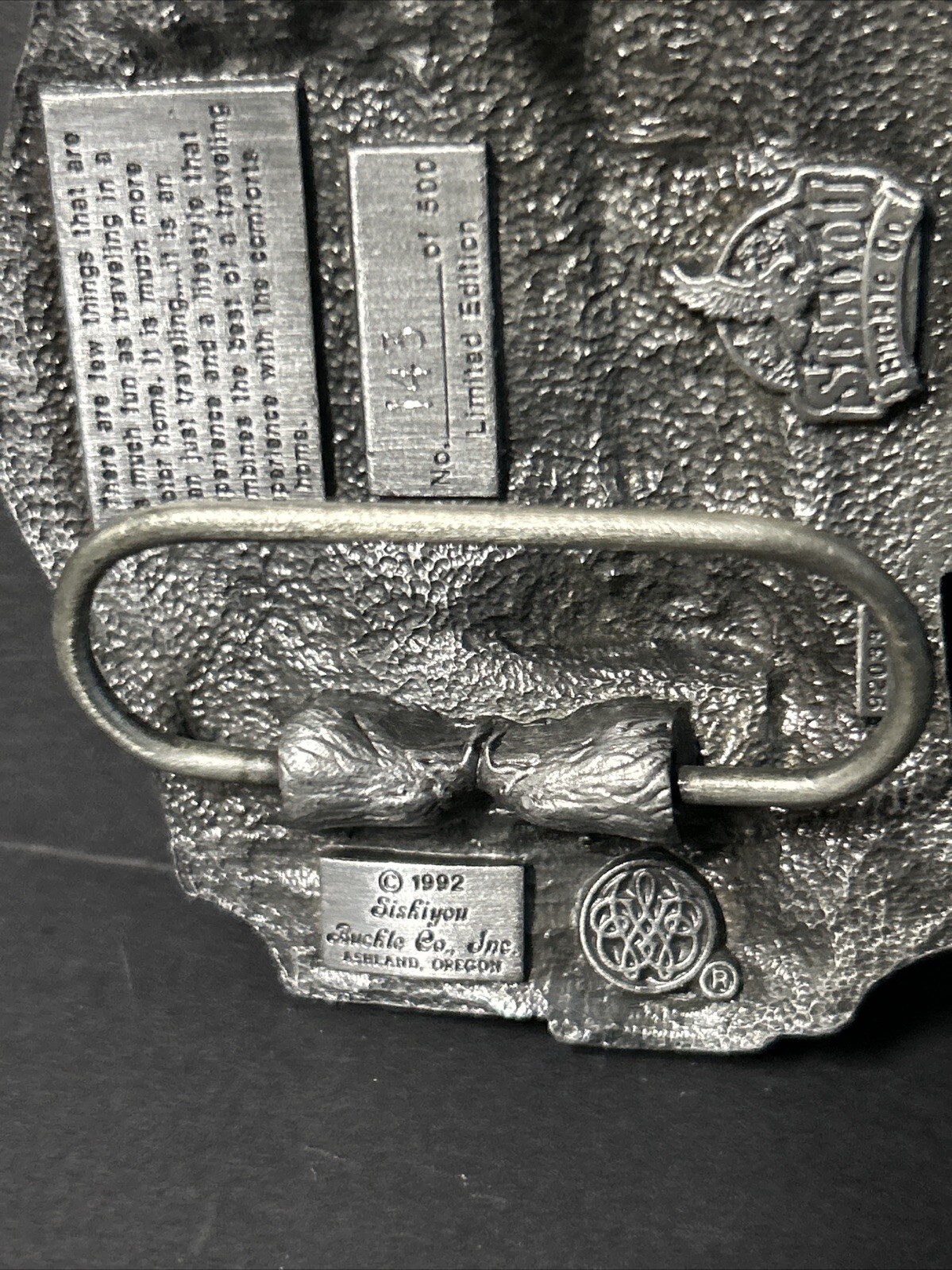 1992 Siskiyou Thousand Trails NACO Limited Edition 143 Of 500 Belt Buckle