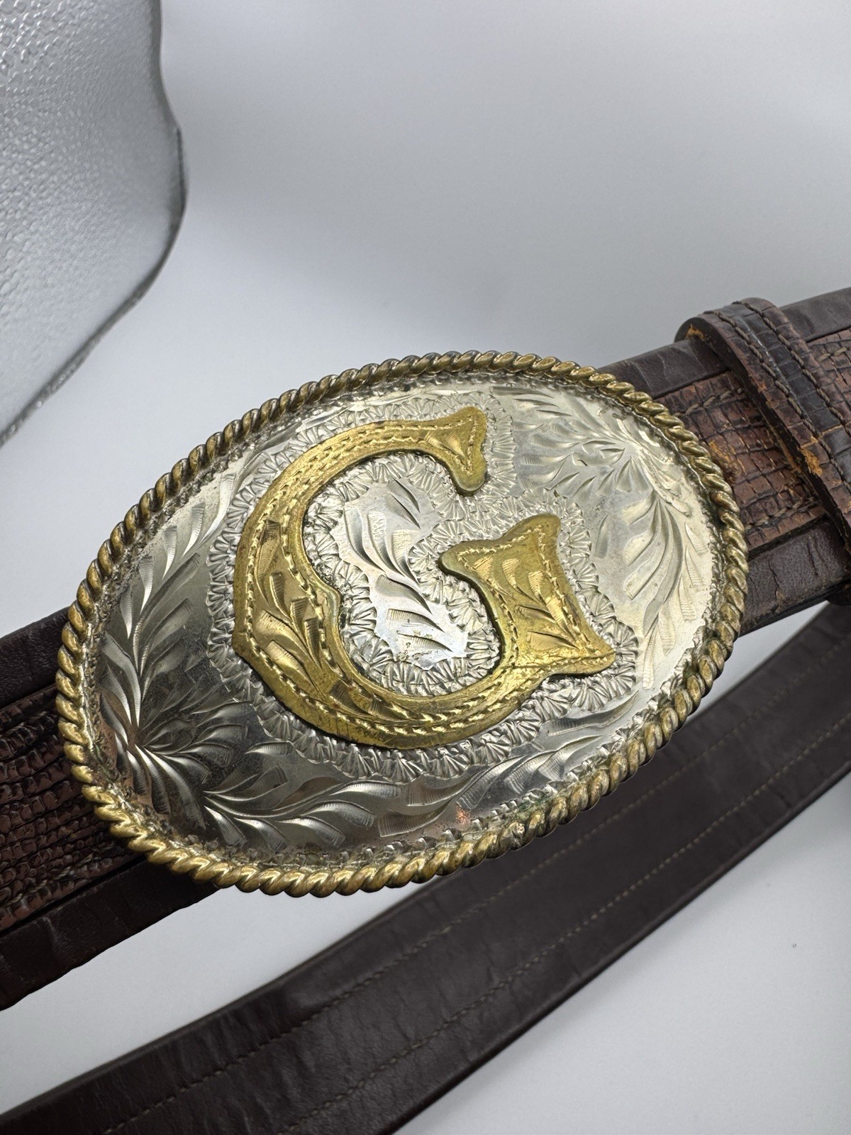 Vintage Silversmith Collection Western Belt Initial “G” Cowboy Size 33 Handmade