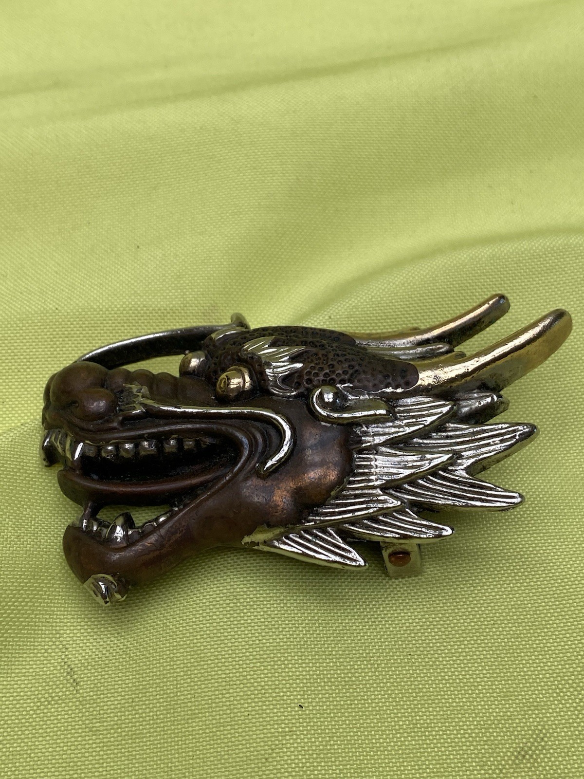 Gilded silver-plated copper belt buckle