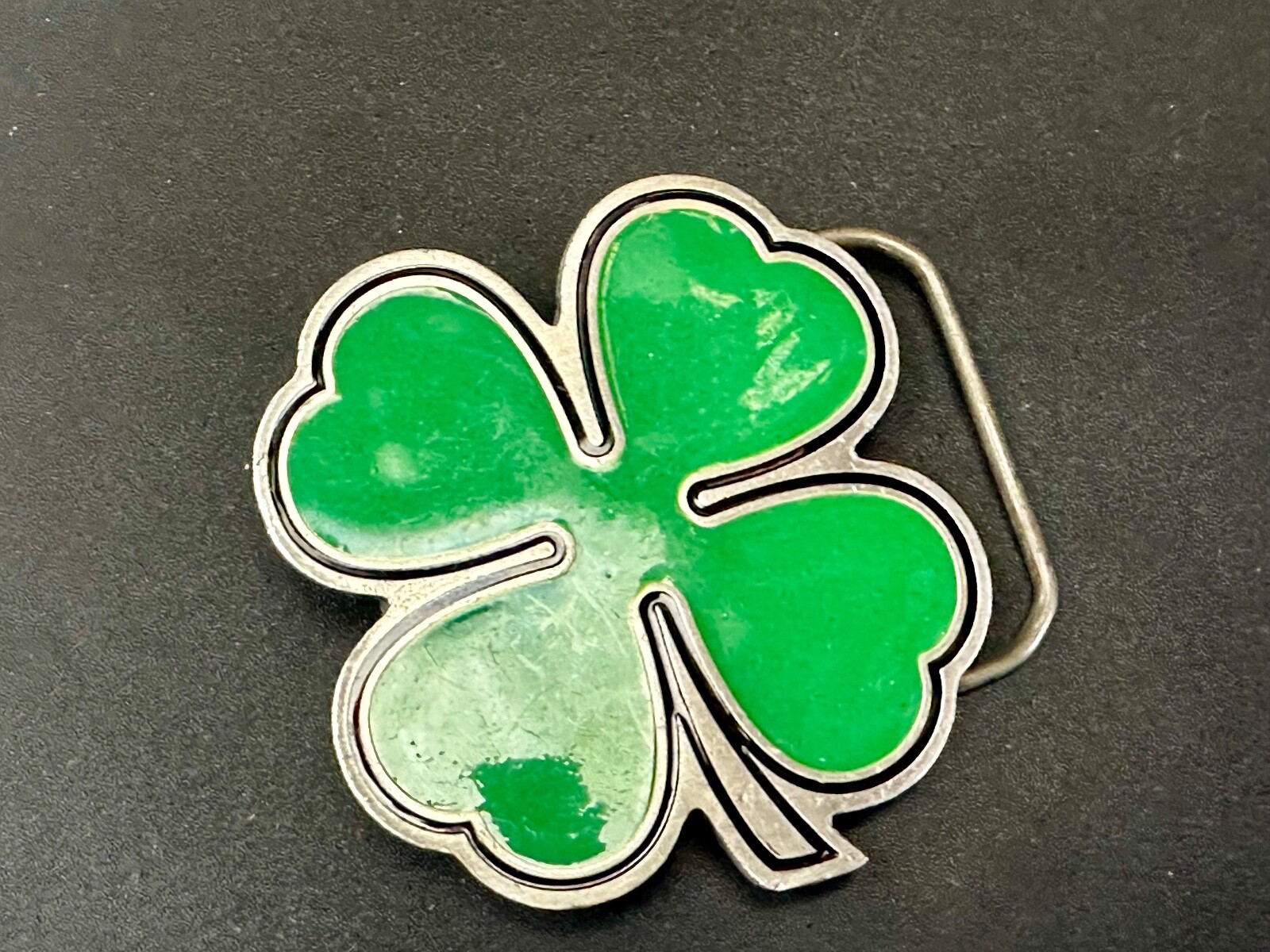 Lucky Four Leaf Clover Green Belt Buckle By Great American Products
