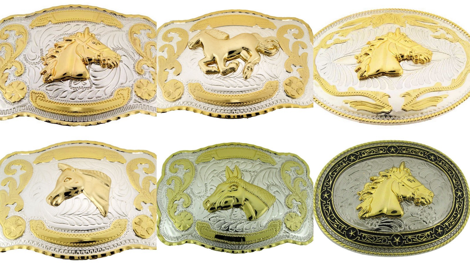 Running Horse Head HorseShoes Saddle Horse Shoe Belt Buckles Western Rodeo New