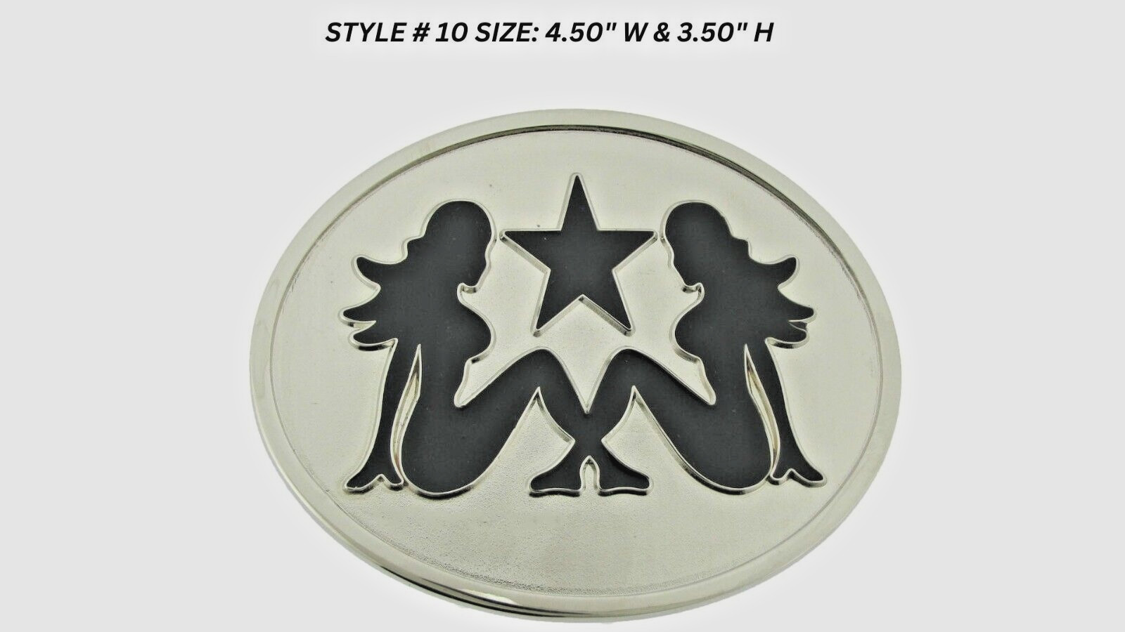 Trucker Mud Girl Flap Belt Buckle Sexy Lady Pin up Belt Buckle Black Silver Star