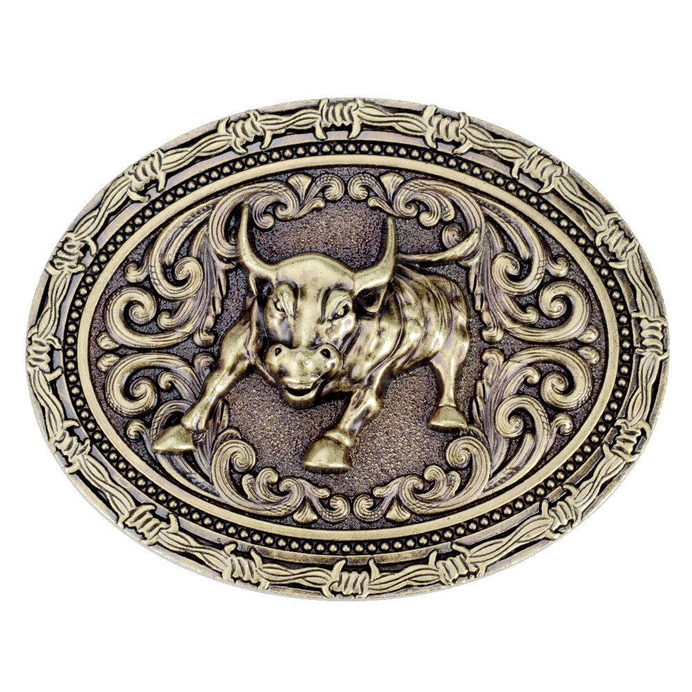 Cow Bull Belt Buckle Cowboy Cowgirl Native American Motorcyclist (CW-23-G)