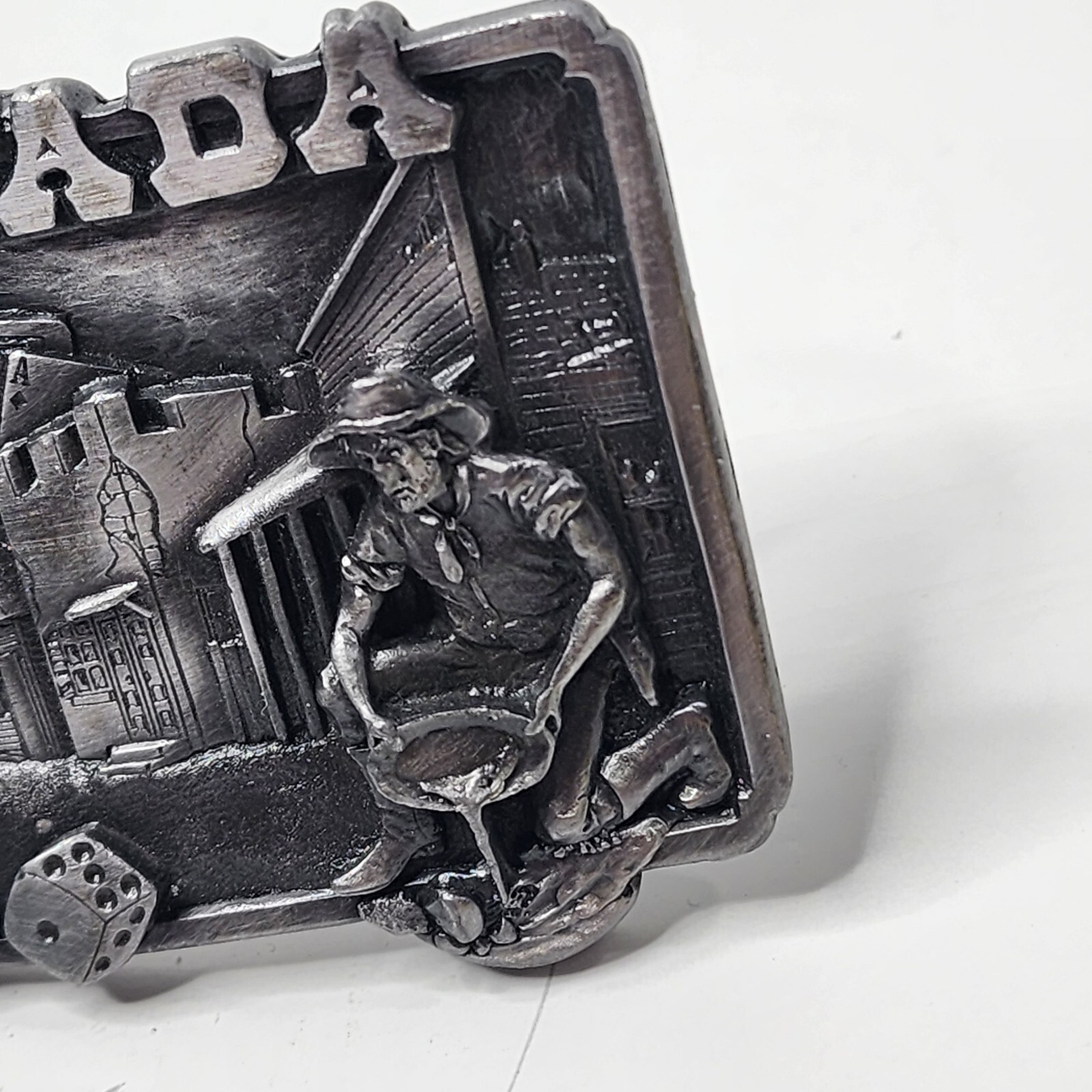 Nevada State Belt Buckle, 3D Image, Heavy, Gold Miner Casino, Signed 1982 H-20