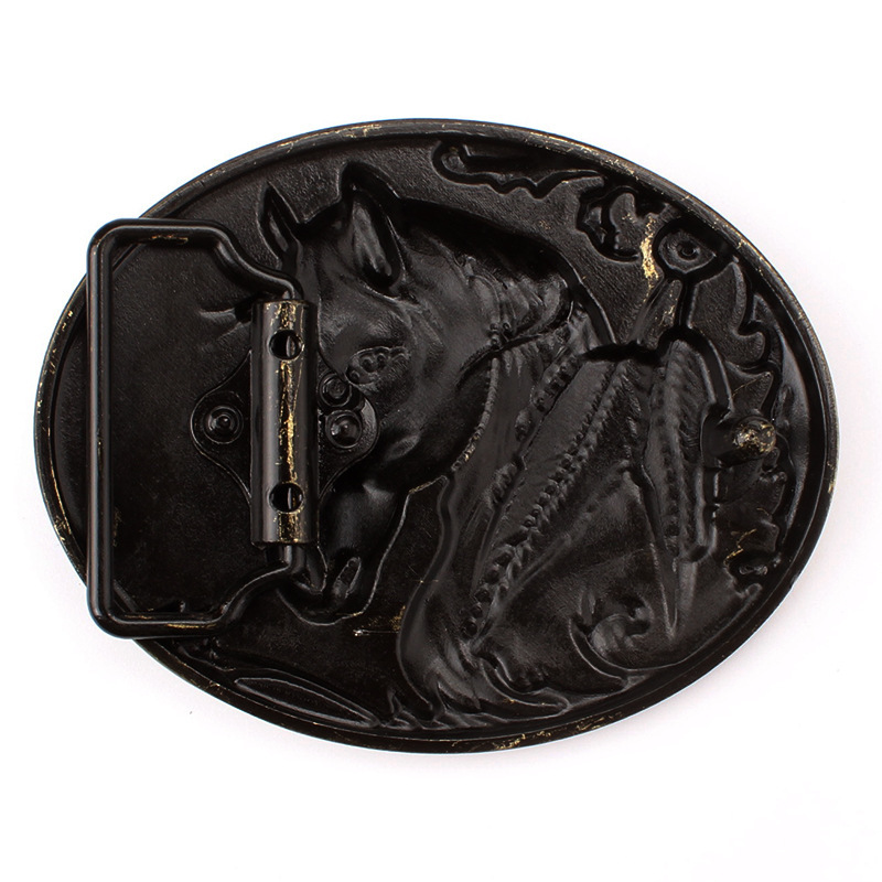 Horse Belt Buckle Western Cowboy Native American Motorcyclist (HRS-09-G)